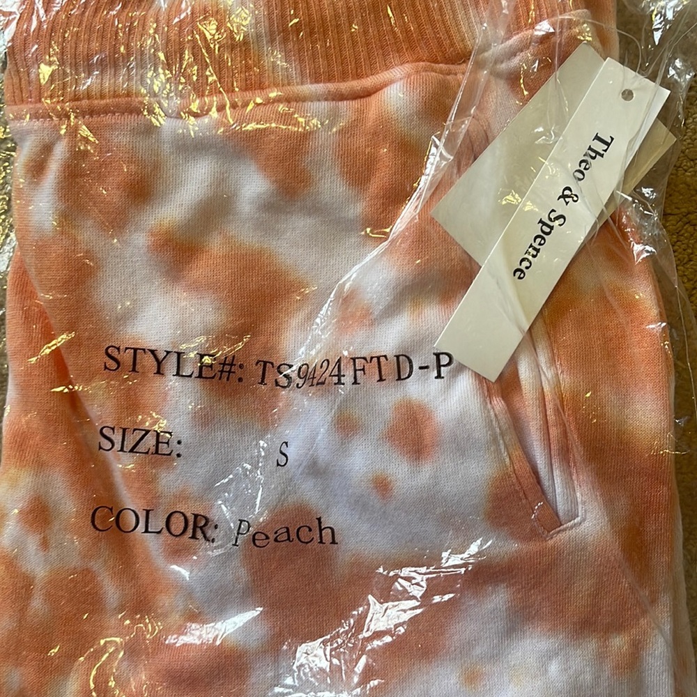 NWT THEO & SPENCE TIE-DYED JOGGERS WITH SIDE SLIP POCKETS SIZE SMALL - Picture 3 of 4